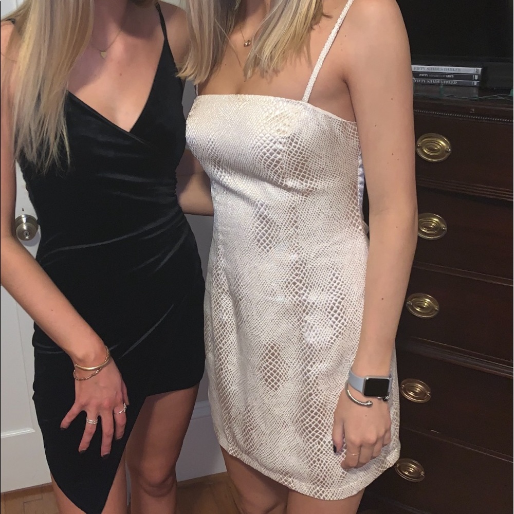 About Us (Revolve) Gold and White Metallic Dress